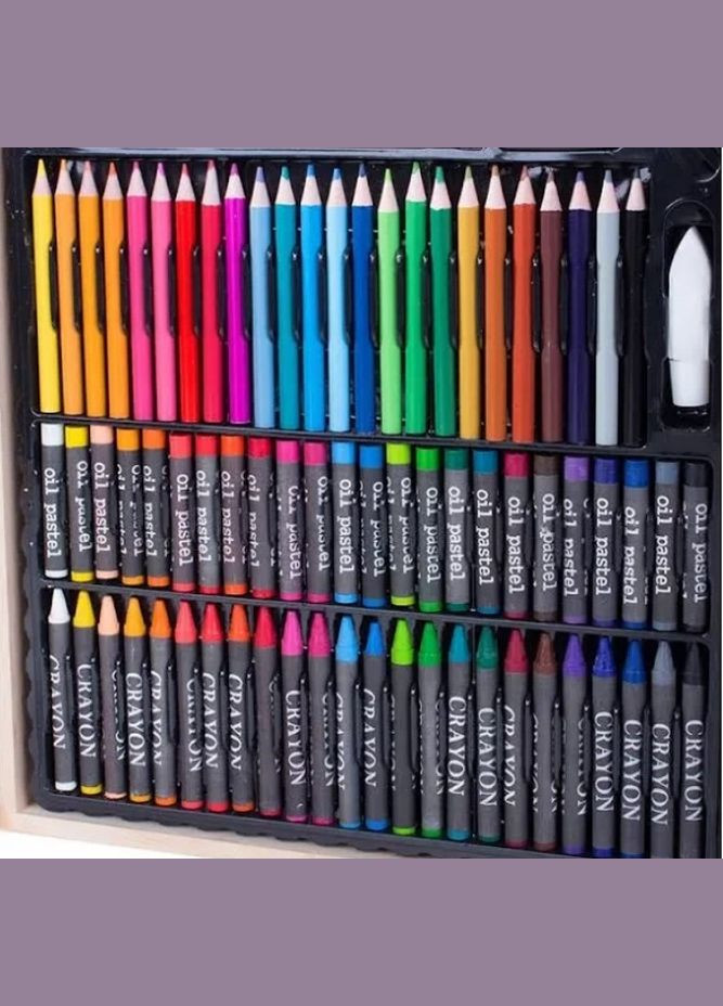 Набір для малювання Art Set для малювання в дерев'яній валізці з маркерами та олівцями 150 шт (2013960296) No Brand (328261830)