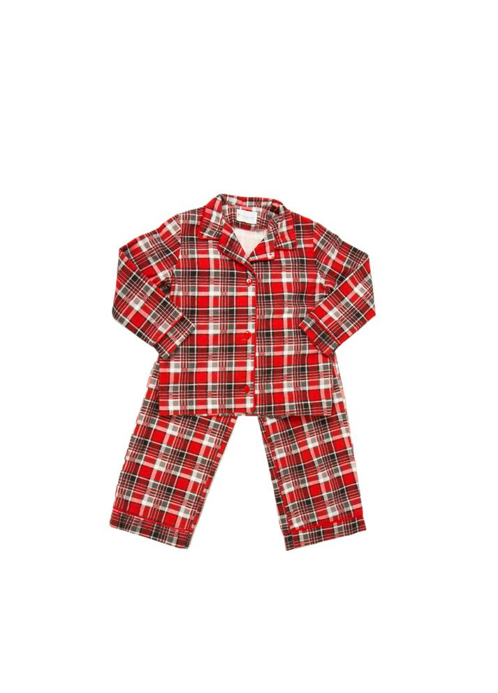 Красная детская пижама с фланели на пуговицах унисекс Trendy Tot 03-01302_000000005