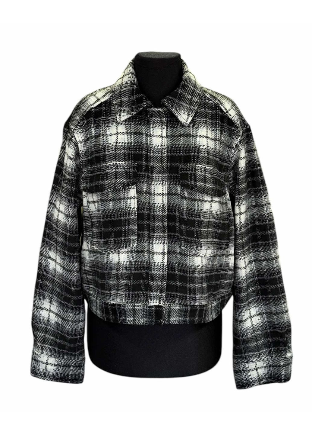 Черно-белая демисезонная куртка-рубашка H&M