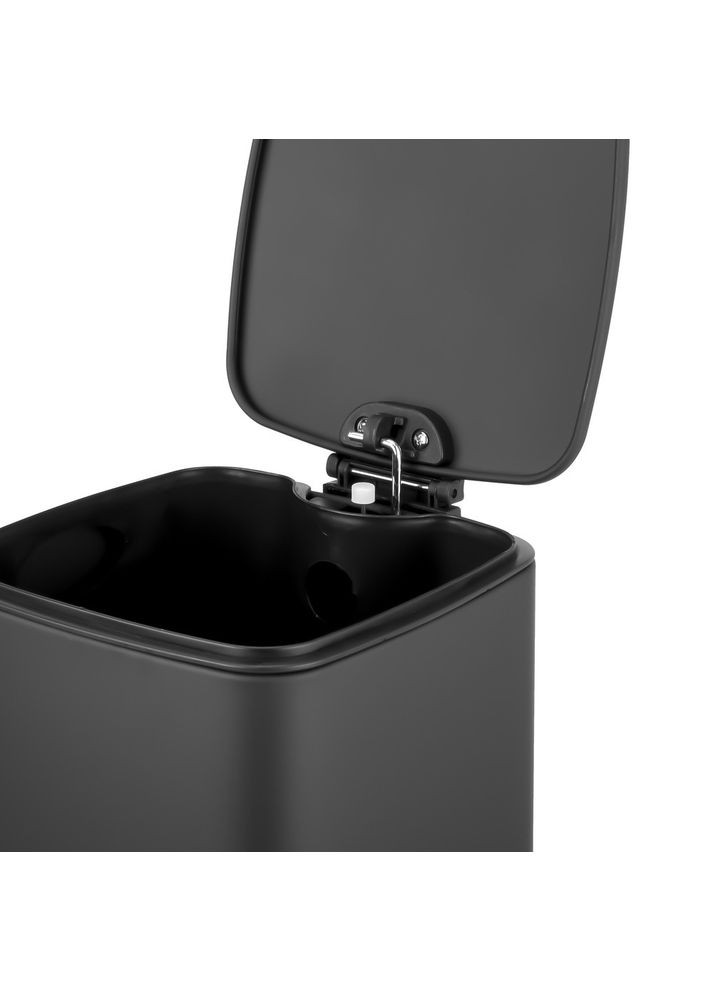 Відро для сміття з плавним закриттям квадратне Kubix-TC0108 Black 8 л (ZX5892) Zerix (341331744)