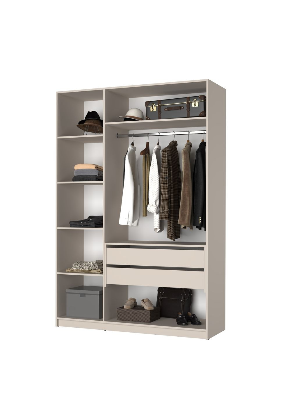 Шафа 3-дверна Оскар ДСП BG, блок шухляд 150x52x220 см Дуб рістрето (MBS-4624) MebelStar (366427556)