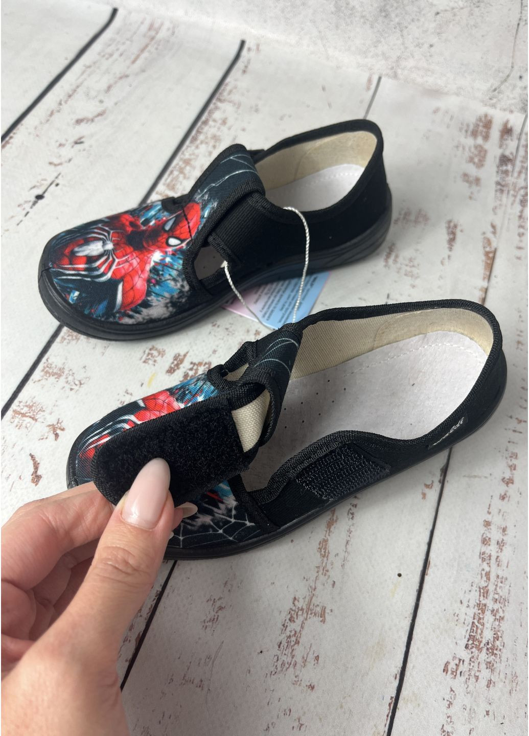 Черные тапочки детские текстильные для мальчиков черный (438) Waldi