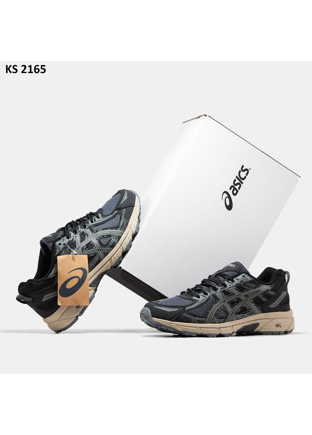 КРОССОВКИ ЖЕНСКИЕ ASICS GEL-VENTURE 6 GREEN BLACK АСИКС ГЕЛЬ ВЕНТУРЕ 6 No Brand серые демисезоны (369389400)