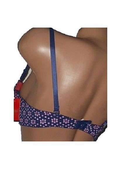 Синій бюстгальтер потрійний пуш-ап чашка а No Brand з кісточками