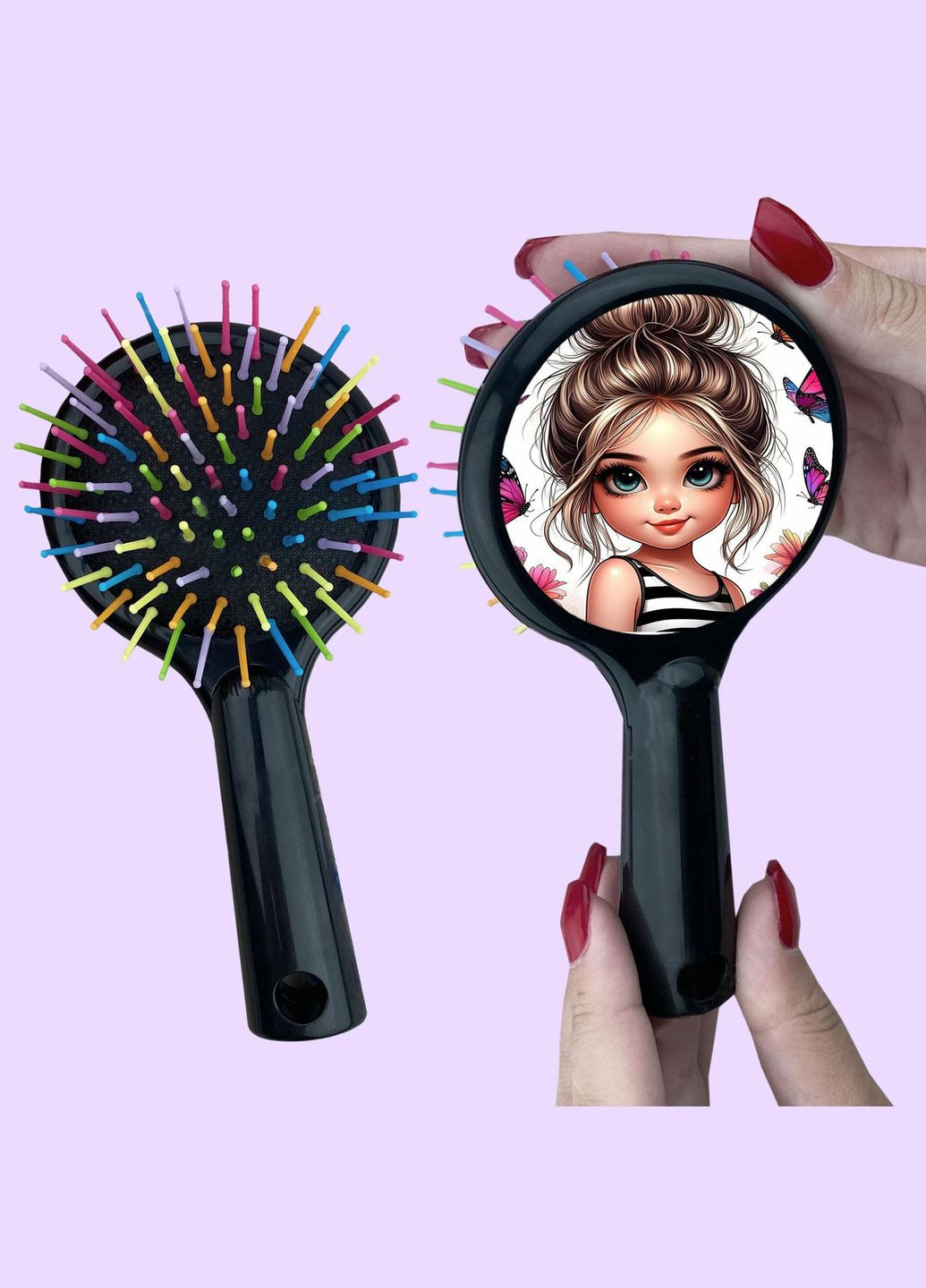 Расческа для волос Девочка #004 Черный No Brand (315042274)
