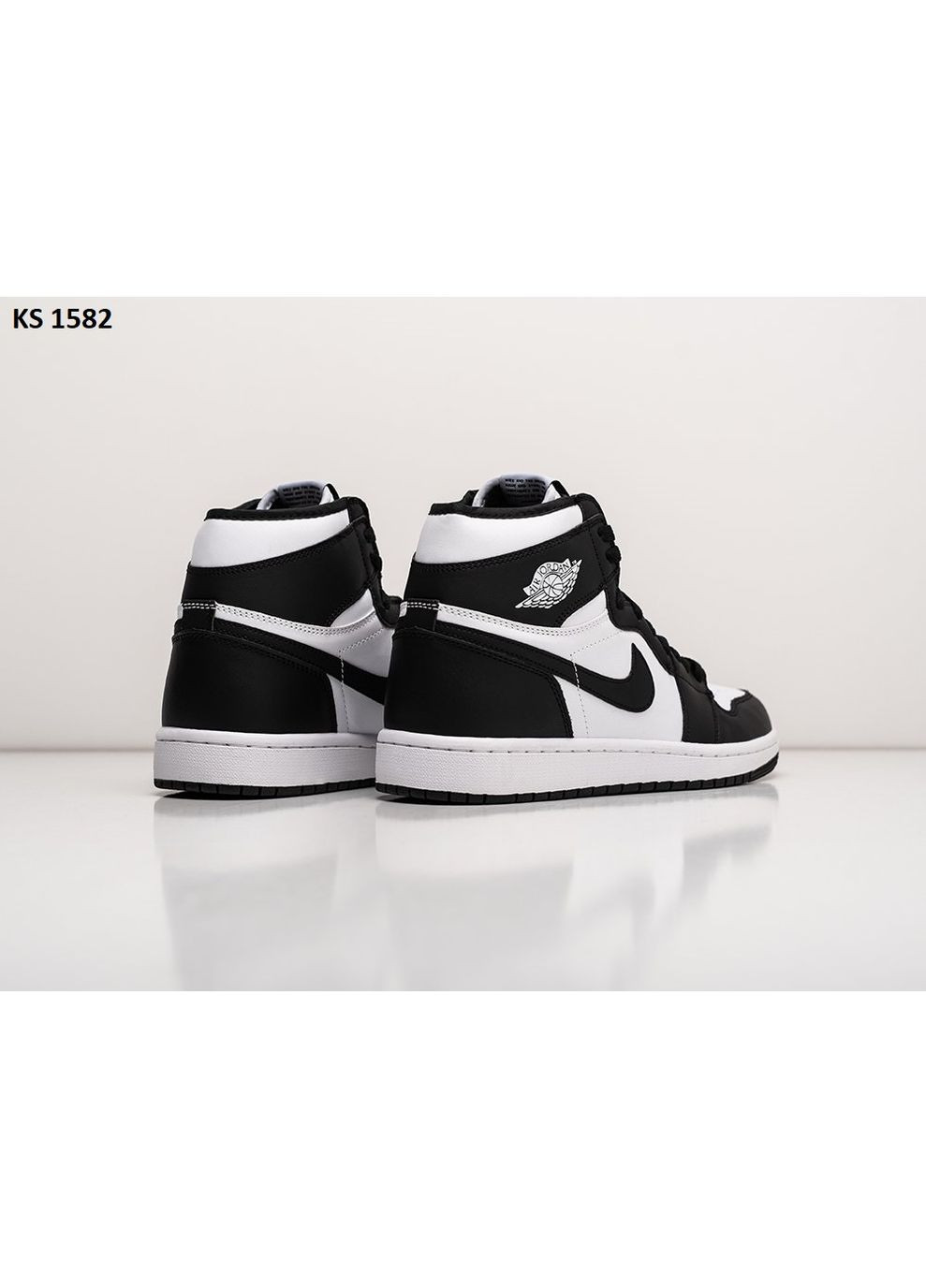 КРОСІВКИ ЖІНОЧІ NIKE AIR JORDAN 1 RETRO HIGH BLACK WHITE НАЙК АІР ДЖОРДАН No Brand чорні демісезони (368858093)