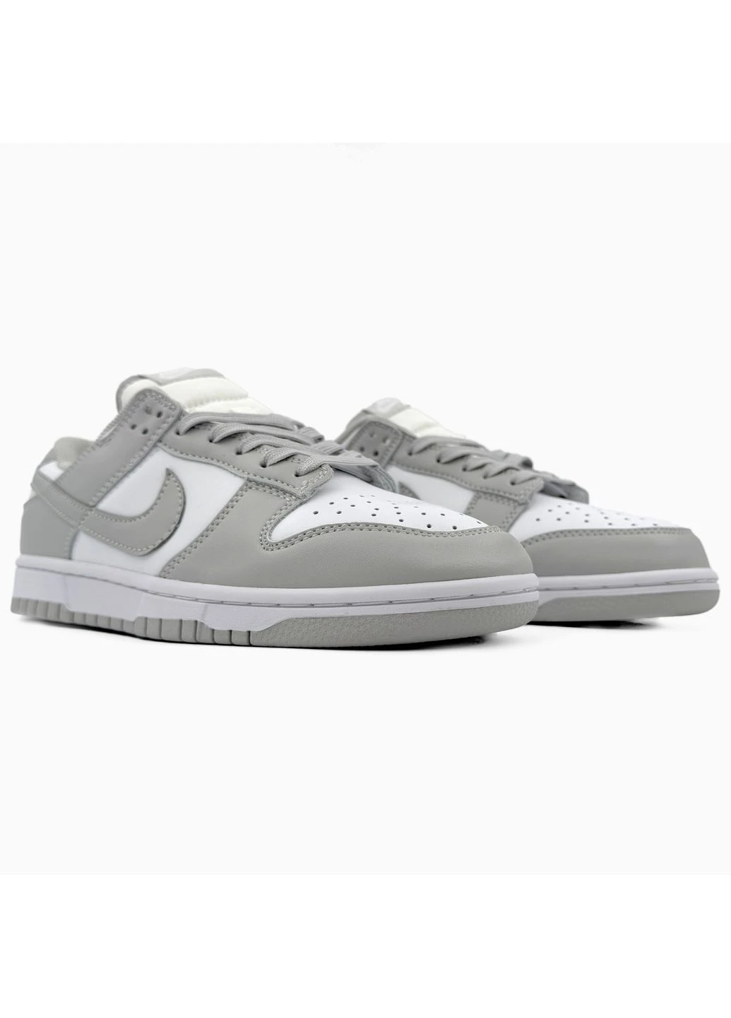 Білі кросівки чоловічі nike dunk low light grey/white найк данк білі демісезон No Brand