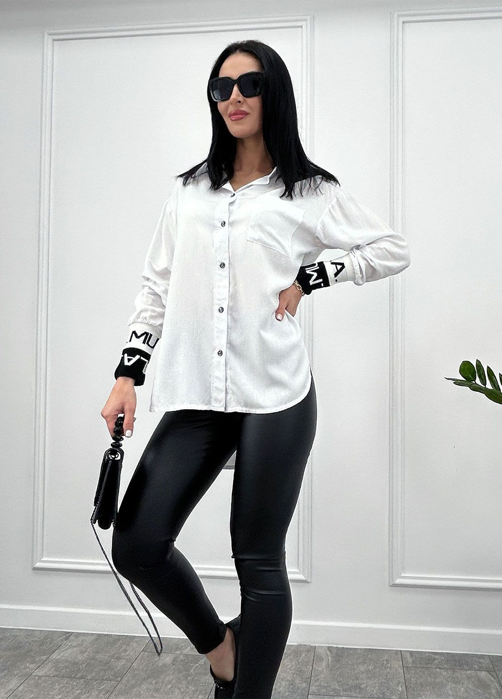 Белая демисезонная удлиненная женская блуза Fashion Girl Michelle
