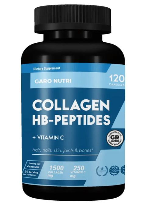 Collagen HB Peptides + Vitamin C 120 Caps Garo Nutrition (305298007)