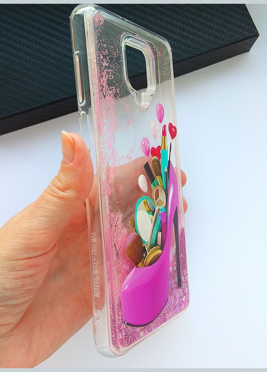 Чохол для xiaomi redmi Note 9s / Note 9 pro жіноча накладка з блискітками та малюнком Fluid Painted New No Brand (277233606)
