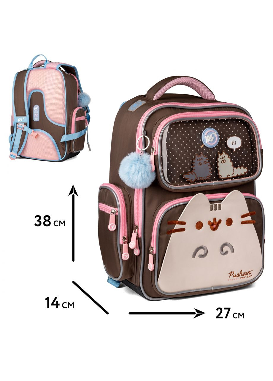 Рюкзак шкільний Pusheen S101напівкаркасний рюкзак з ортопедичною спинкою, розмір: 38 x 27 x 14 см Yes (293510902)