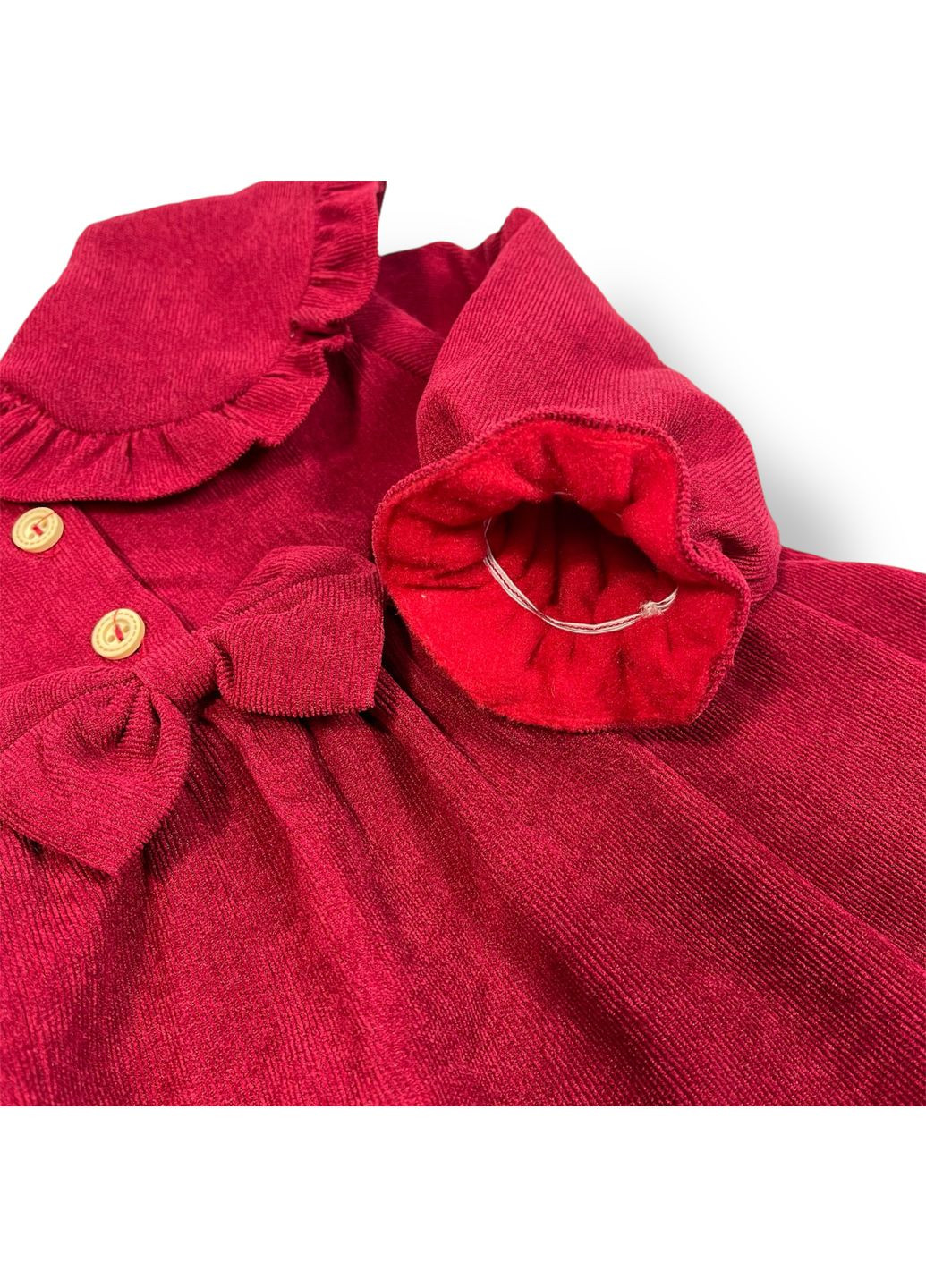 Червона вельветова сукня принцеси з великими лацканами, червона, 110 см Diana Textile (371136416)