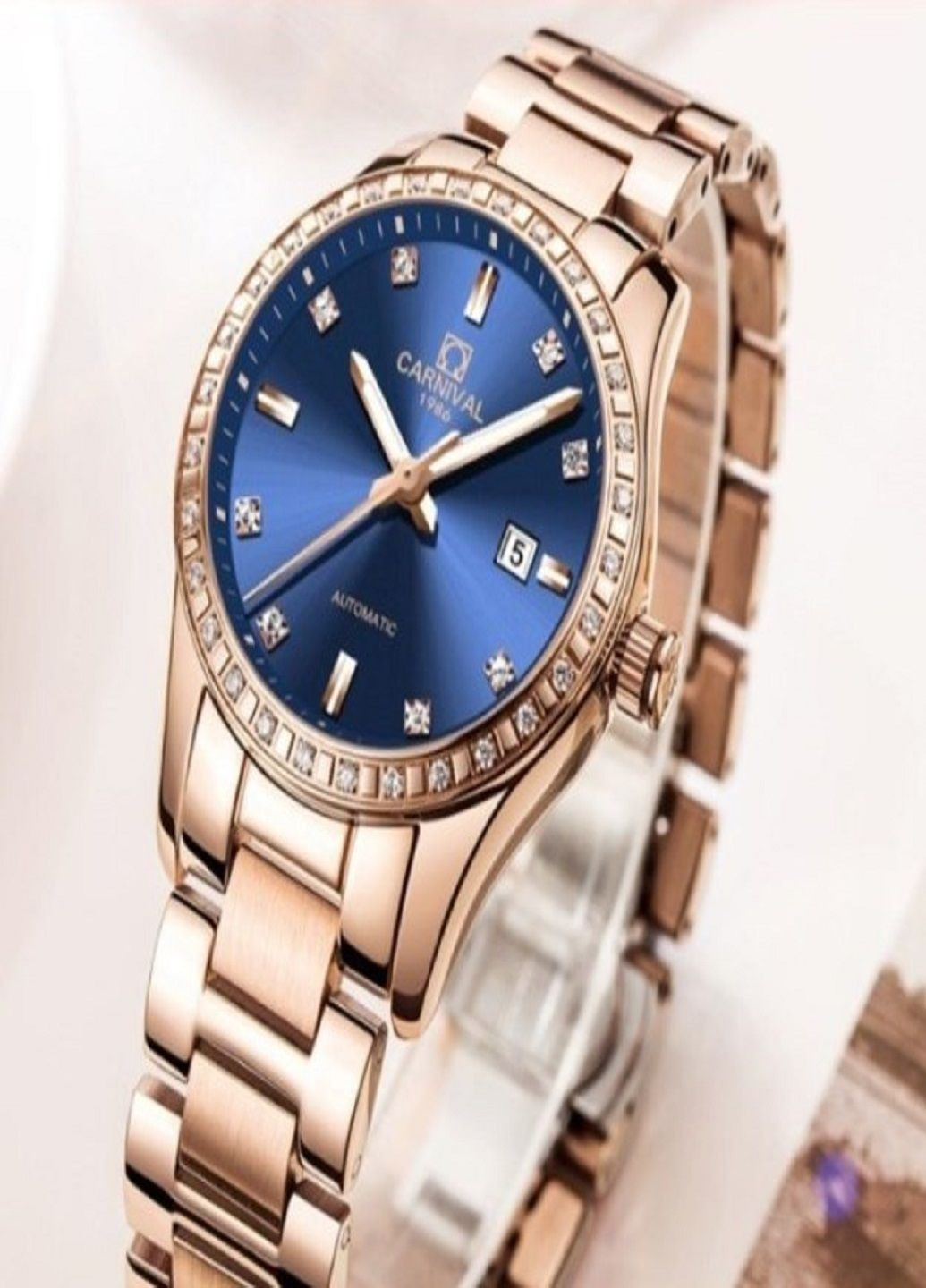 Наручний жіночий механічний годинник Maldives Золотий Carnival (304029079)