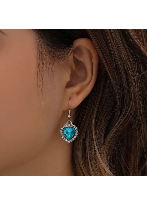 Серьги сердце океана из фильма Титаник серьги в виде сердца стильные висячие No Brand (338436383)