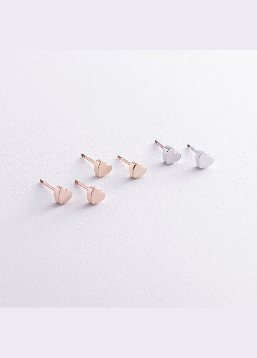 Серьги - пусеты Сердечки в красном золоте с08348 Oniks (264644442)