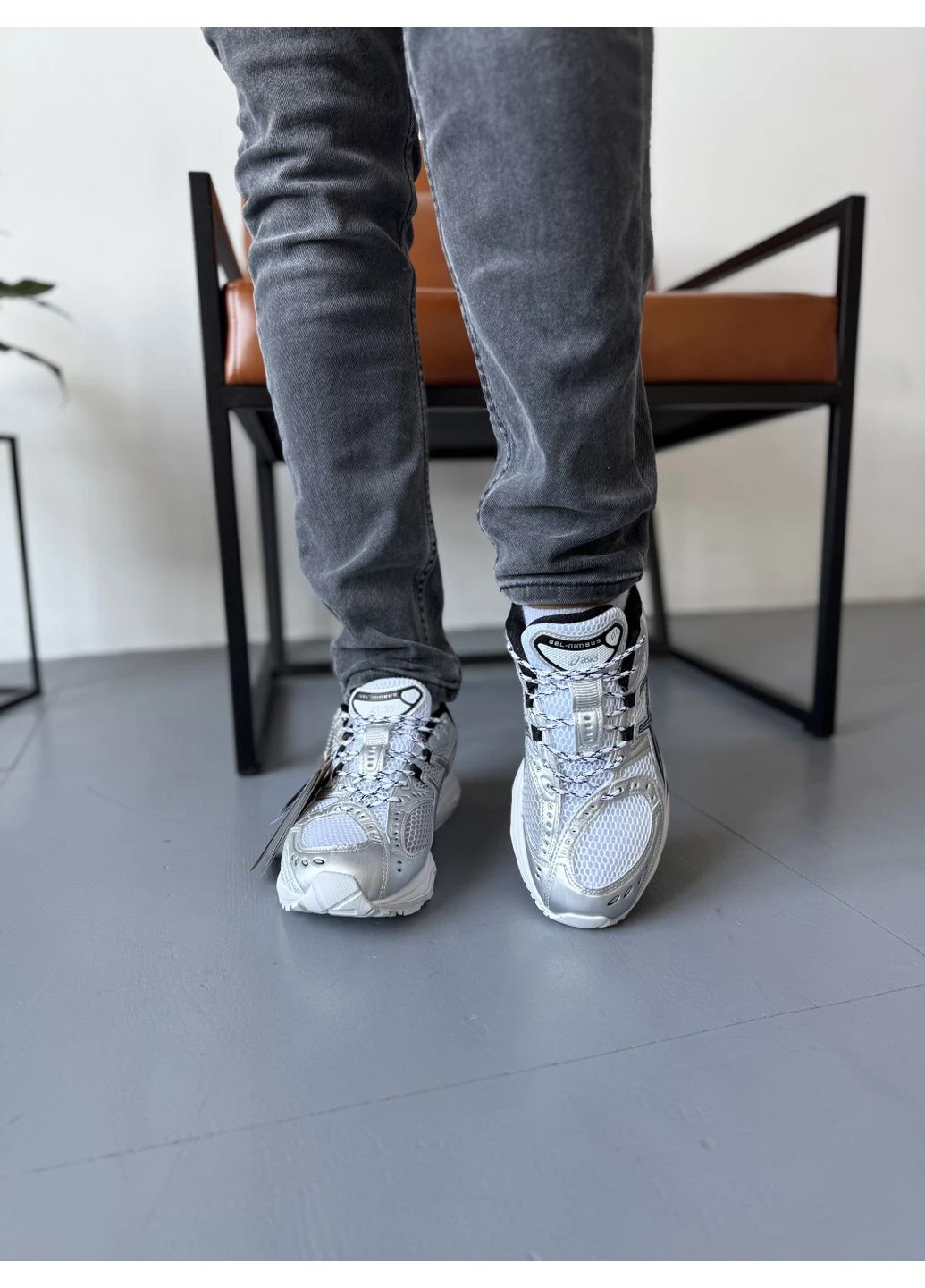 Чорні Осінні кросівки чоловічі asics gel-nimbus 10.1 white black асікс гель німбус 10.1 No Brand