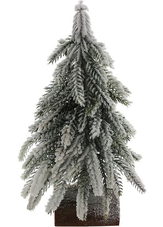 Ялинка декоративна "Засніжена" 12х12х19см на дерев'яній підставці BonaDi (372172317)