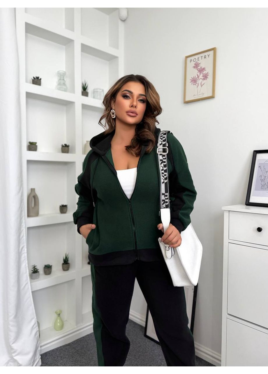 Жіночий спортивний костюм флісовий колір чорний New Trend (365637773)