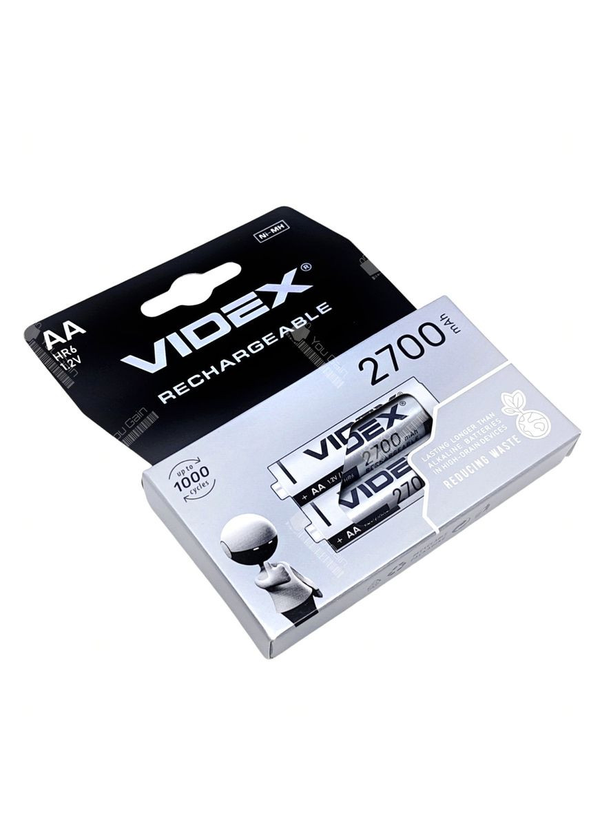 Аккумулятор Ni-Mh AA 2700 мА/ч (упаковка 2 шт) Videx (361067322)