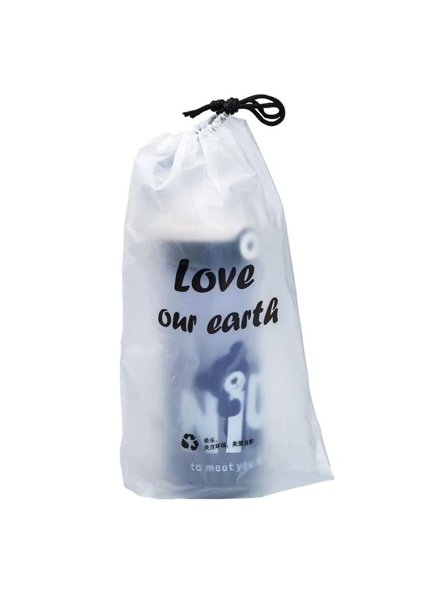 Бутылка для воды 620 мл с трубочкой Синяя HP17300BL Happy Life (364686416)