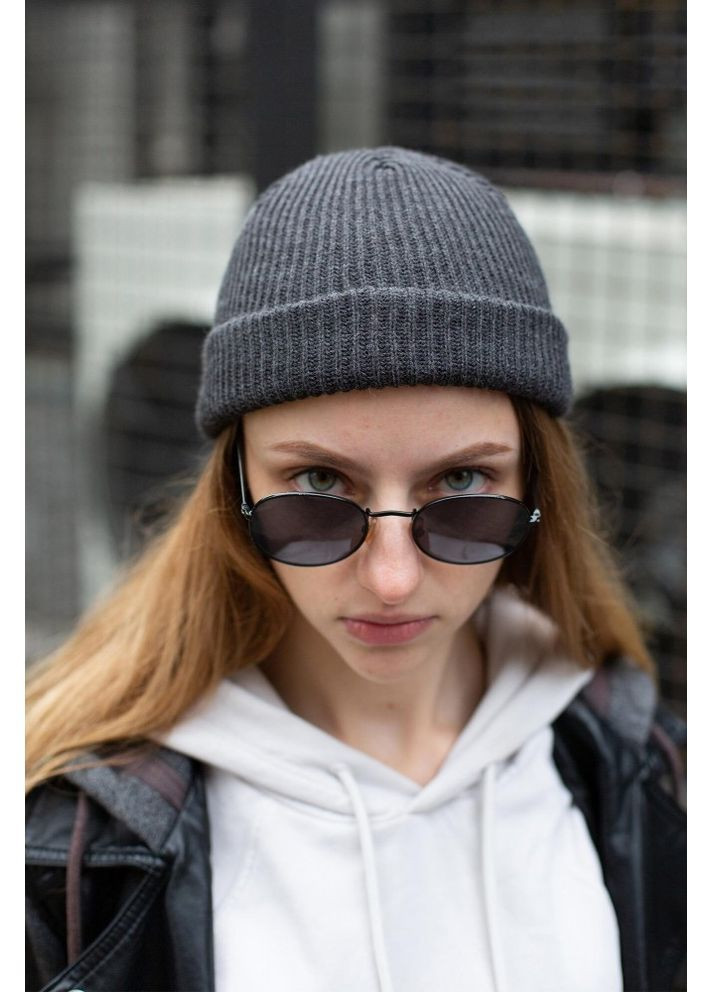 Шапка Бини Leon Woman Темно Серая Without (362501574)