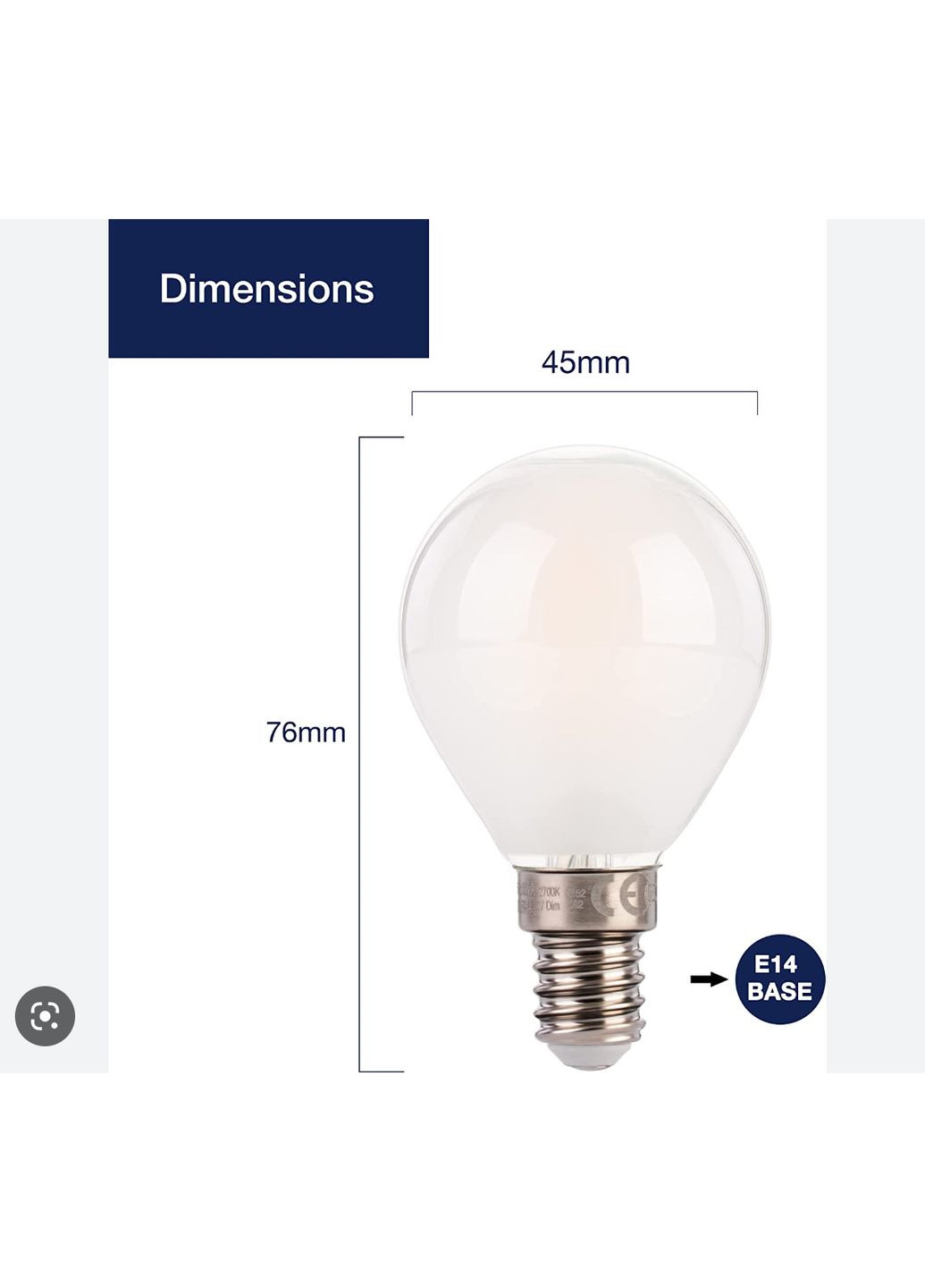 Маленькая светодиодная лампа Эдисона FLSNT 4шт 2700K 550 лм E14 No Brand (354829051)