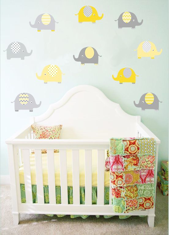 Наліпки на стіну в дитячу вінілова "набір слоники 1" для дітей, ясла, дитячий сад Zatarga (325881739)