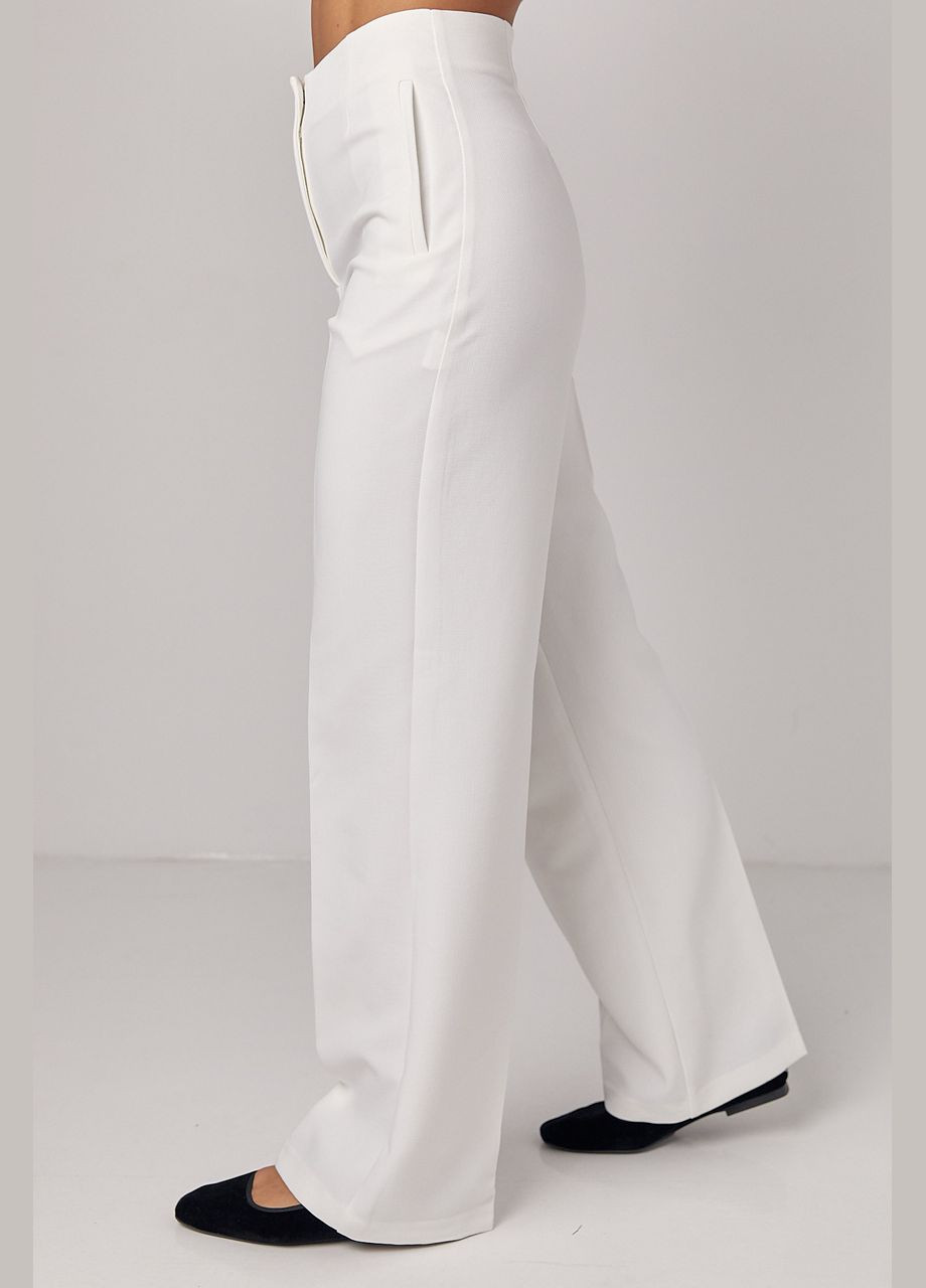 Класичні жіночі штани зі стрілками - червоний Lurex (300591741)