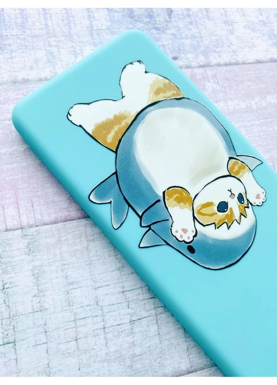 Матовий чохол на Xiaomi Redmi 12C Бірюзовий:: Котик акула (принт 379) CASE CONTROL (360677757)