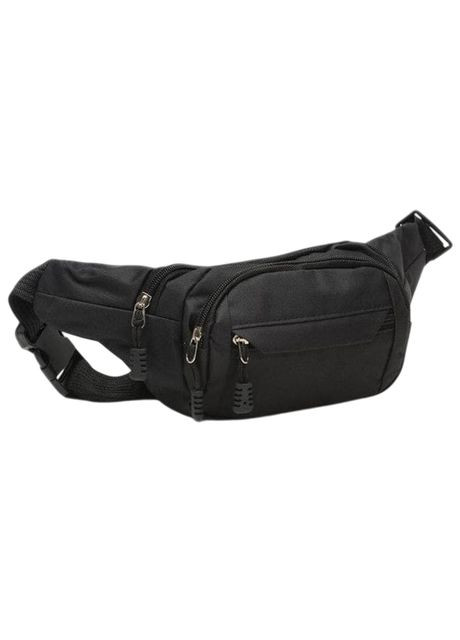 Сумка чоловіча на пояс через плече з текстилю середня Чорний 35337 Monsen (361432890)