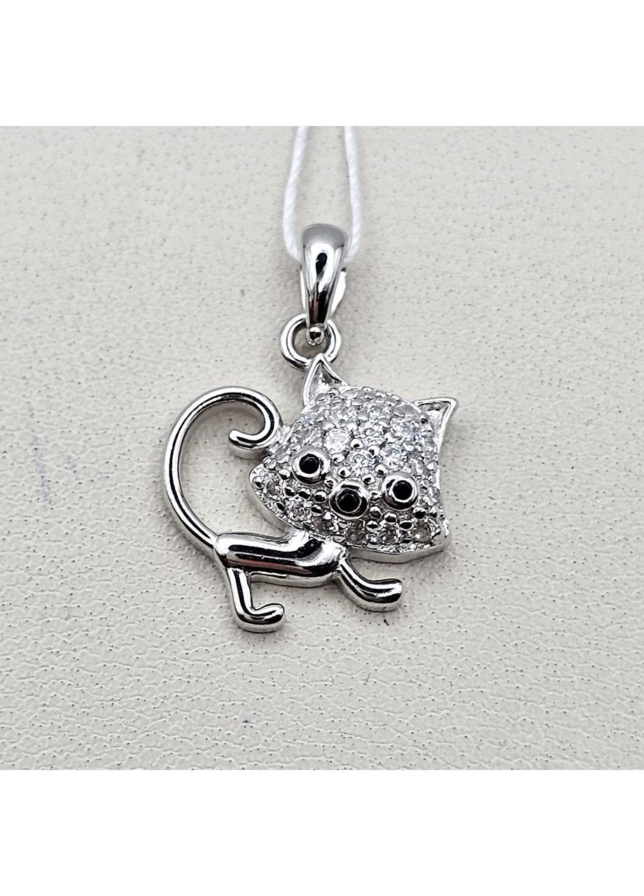 Серебряный кулон с кубическим цирконием "Котик" 2,4 г No Brand (369737420)