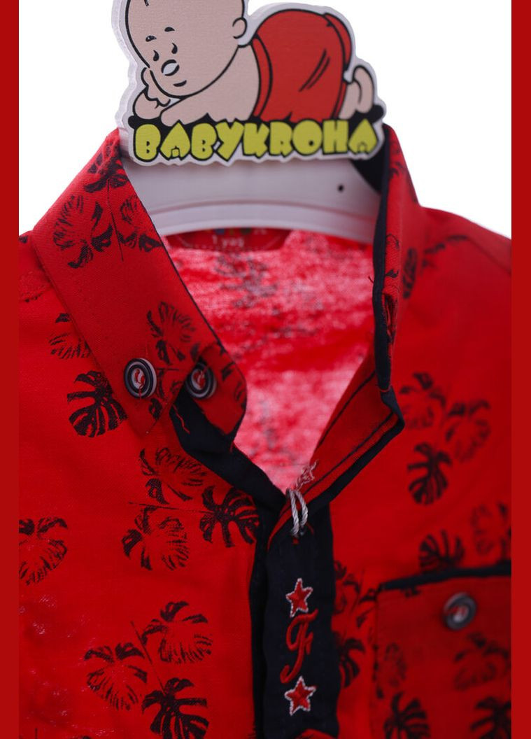 Красная повседневный рубашка с цветами BABYKROHA