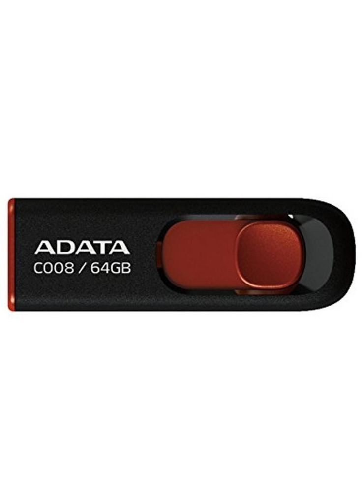 Флеш пам'ять usb ADATA 64gb c008 black+red usb 2.0 (268141043)