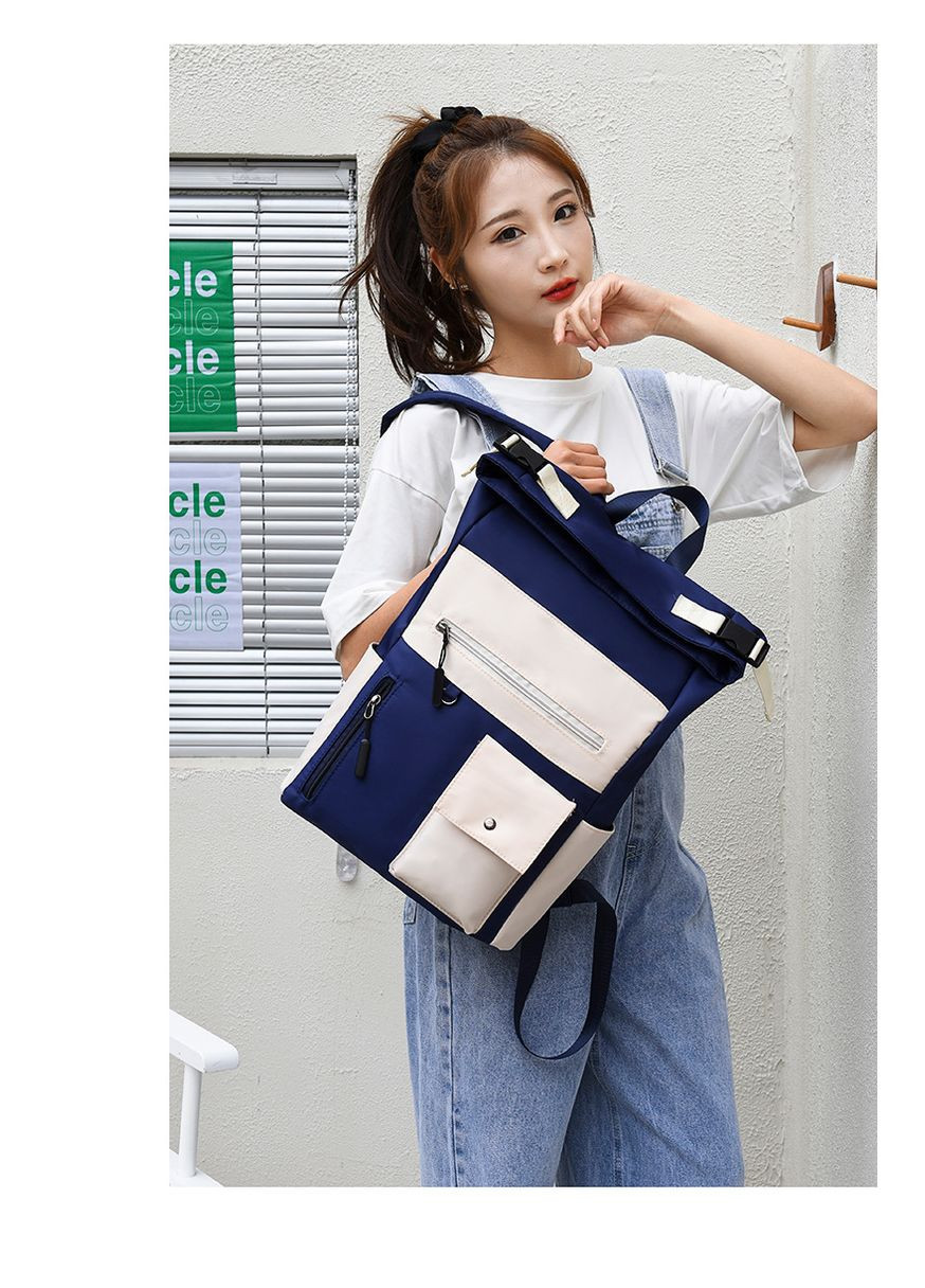 Рюкзак жіночий тканинний Dezger Pariser синій No Brand (280938999)
