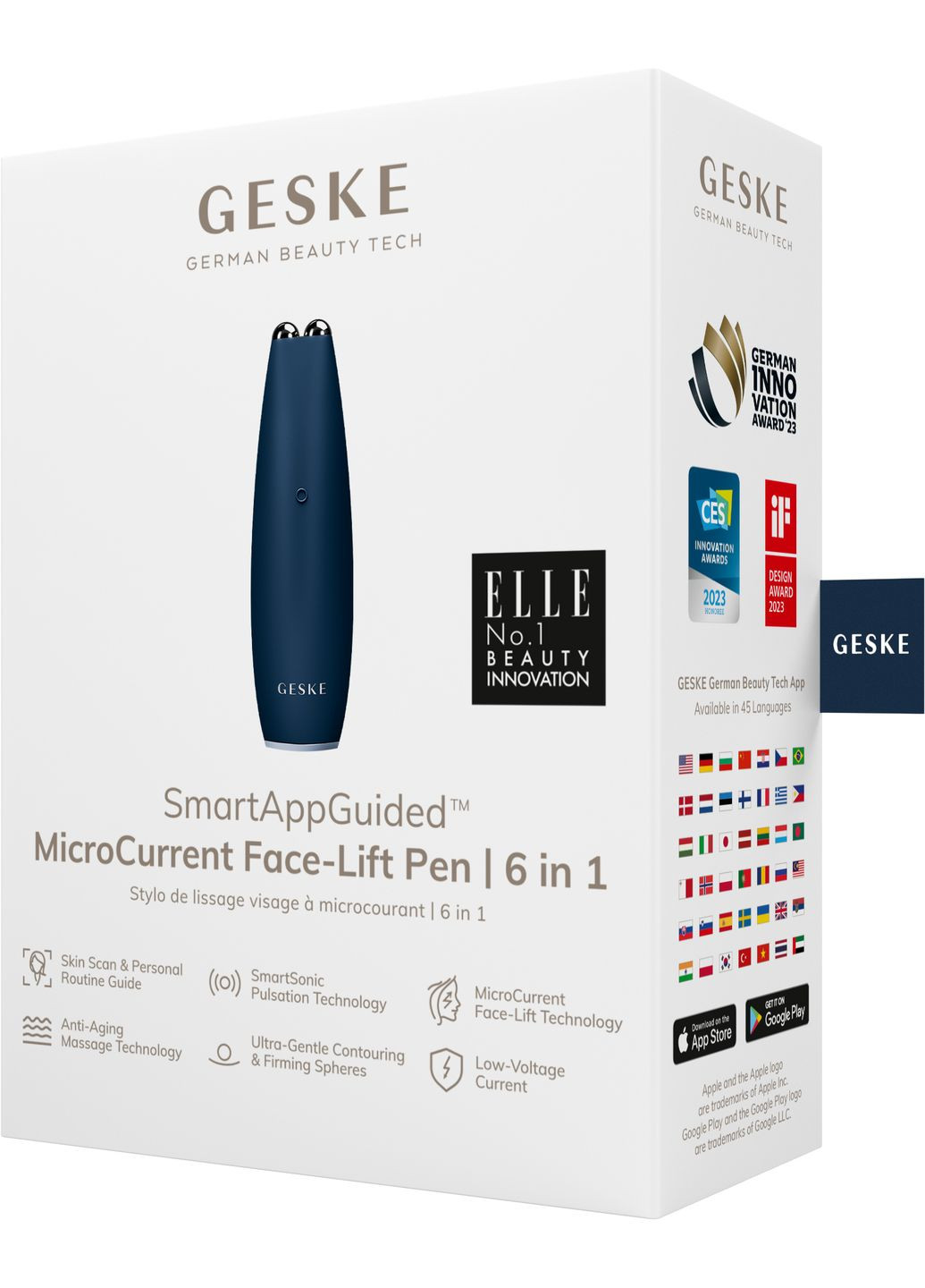 Мікрострумова ручка для підтяжки обличчя MicroCurrent Face-Lift Pen 6в1 midnight GESKE (341526179)