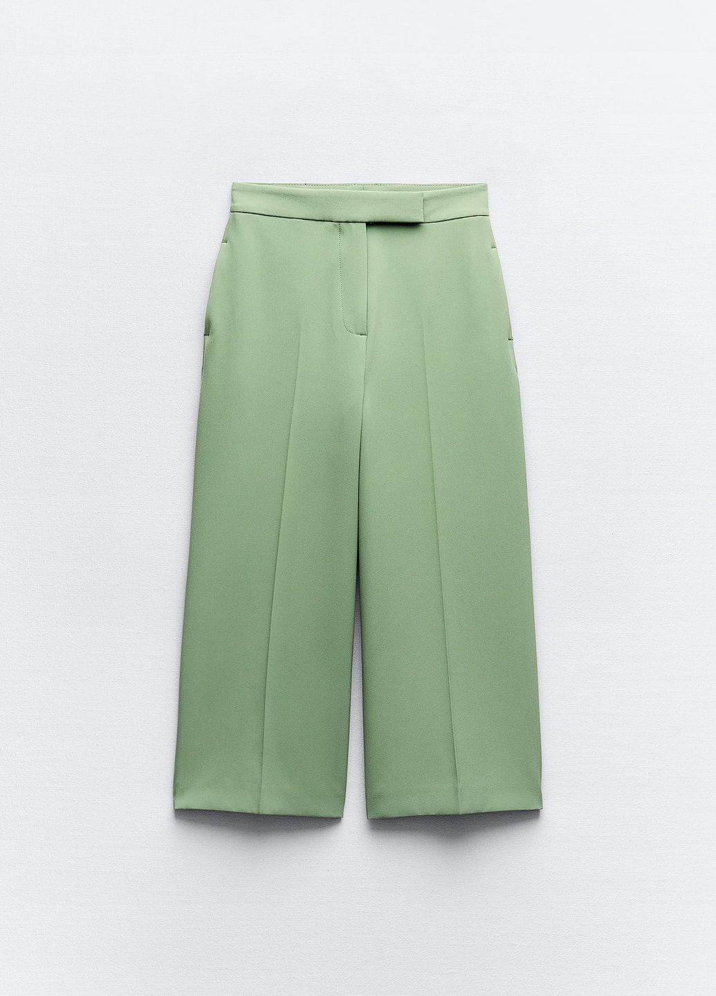 Светло-зеленые классические демисезонные брюки Zara