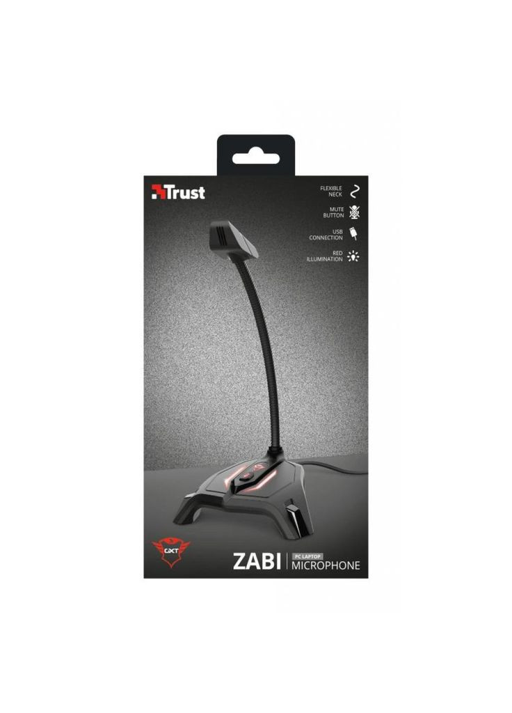 Мікрофон GXT 215 Zabi LEDIlluminated USB Gaming Black (23800) Trust gxt 215 zabi led-illuminated usb gaming black (269696608)
