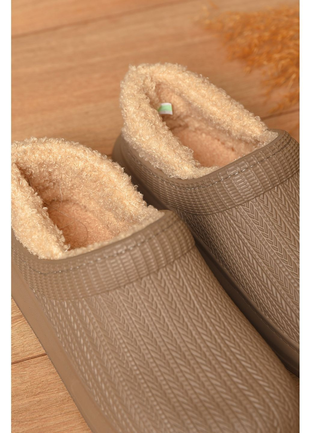 Калоші жіночі утеплені бежевого кольору Let's Shop (363838815)