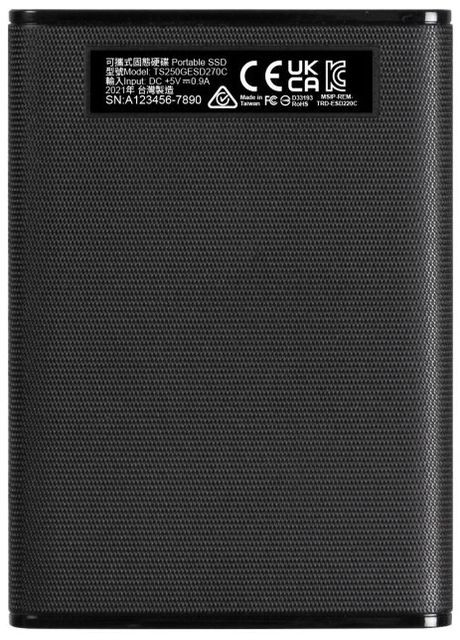 Портативний SSD USB 3.1 Gen 2 Type-C ESD270C 500GB Transcend (315407105)