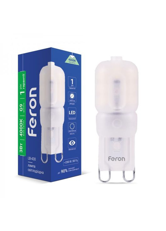 Светодиодная лампа LB430 3W G9 4000K (25637) Feron (305759116)