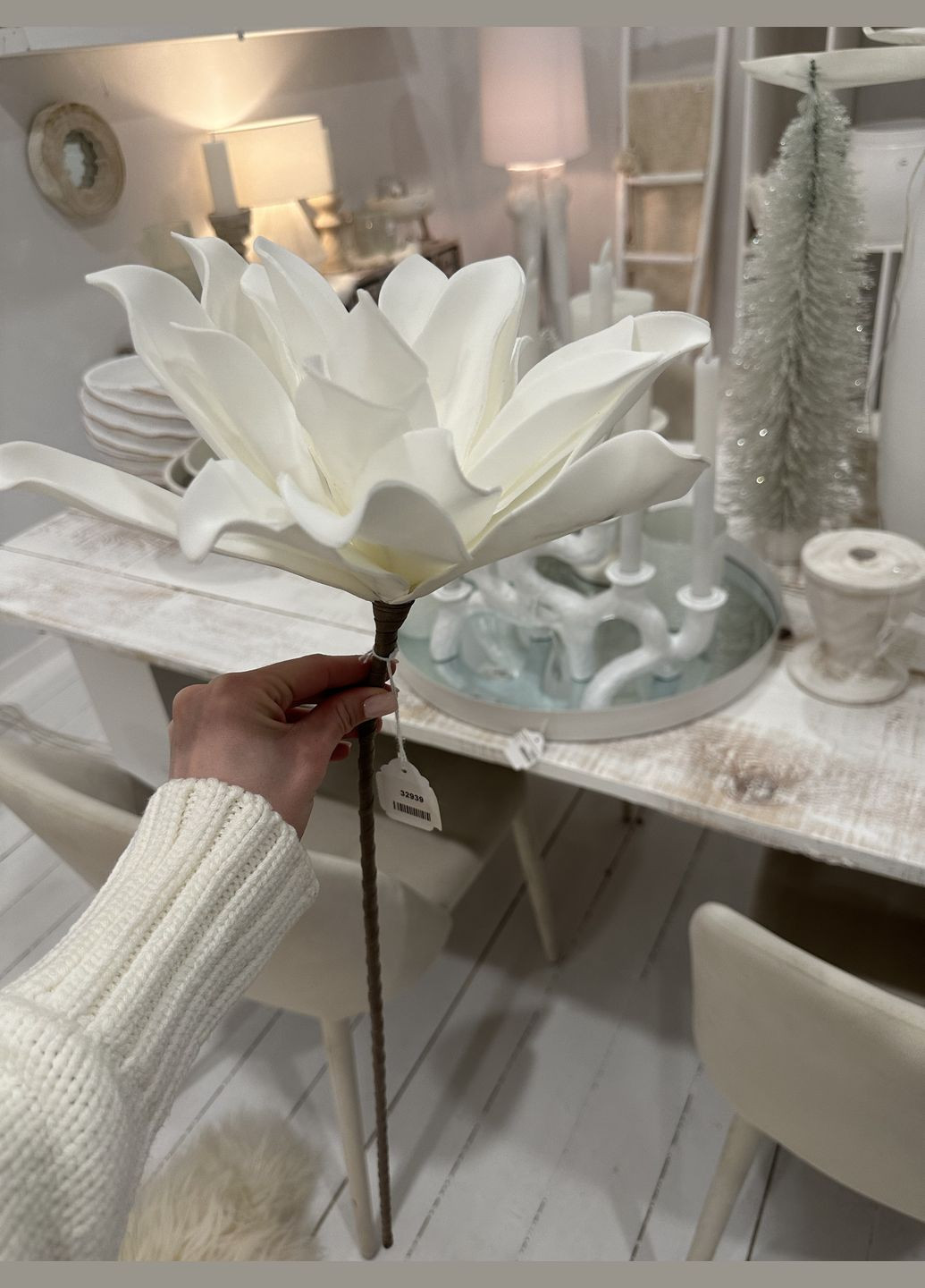 Магнолія штучна білого кольору висота 76 см Бельгія (32939) J-Line (303354662)