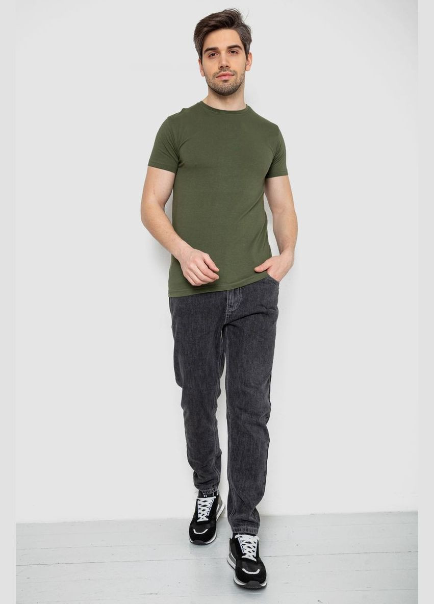 Хаки (оливковая) футболка мужская однотонная базовая,, 244r2408 Andi