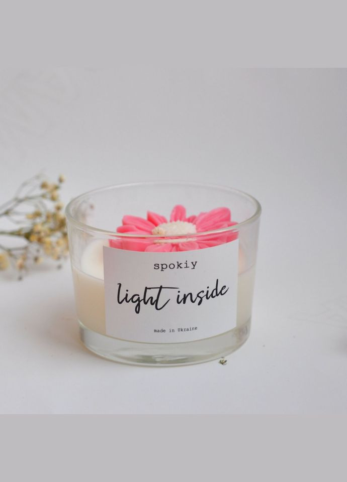 Ароматическая свеча ручной роботы из соевого воска "Ромашка" SP2415, 130 г Spokiy (322948833)