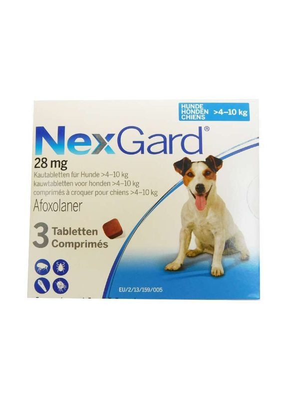Жевательные таблетки Nexgard (Нексгард) от блох и клещей для собак весом 4-10 кг (М), (1 таблетка) Boehringer Ingelheim (282927781)
