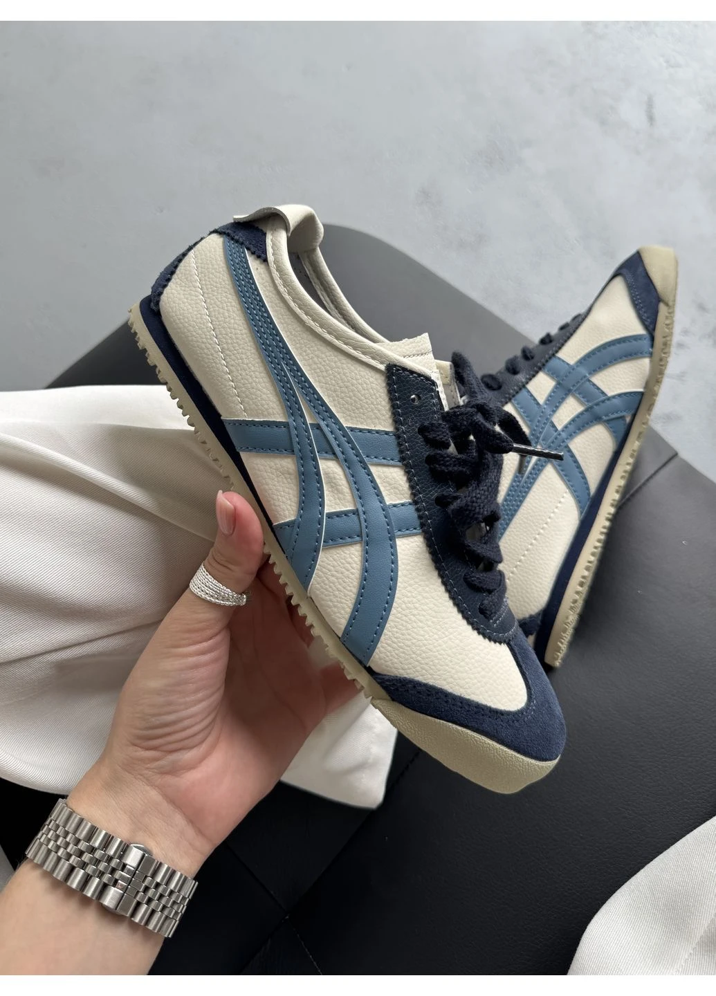 КРОССОВКИ ЖЕНСКИЕ ASICS ONITSUKA TIGER MEXICO BEIGE/BLUE АСИКС ОНИТСУКА СИНИЕ No Brand синие демисезоны (391961094)