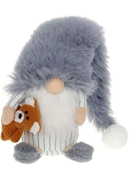 М'яка іграшка «Гном з Ведмедем» 58см, сірий BonaDi (329898760)