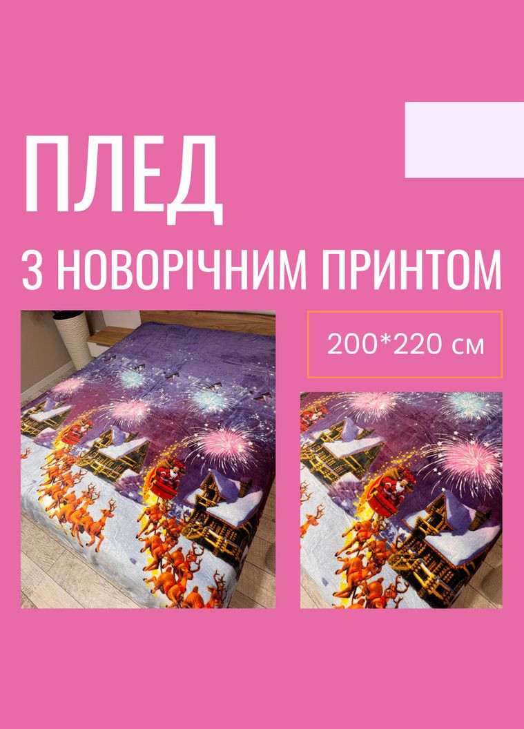 Плед флісовий 200х220 см Фіолетовий (П4К-al-ng-pled-008) No Brand (308755162)