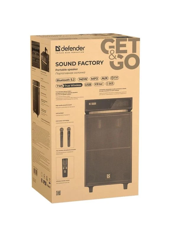 Акустична система 2.0 Sound Factory, 140Вт Bluetooth/USB/TF/FM/15",LED, wooden Defender (393952208)
