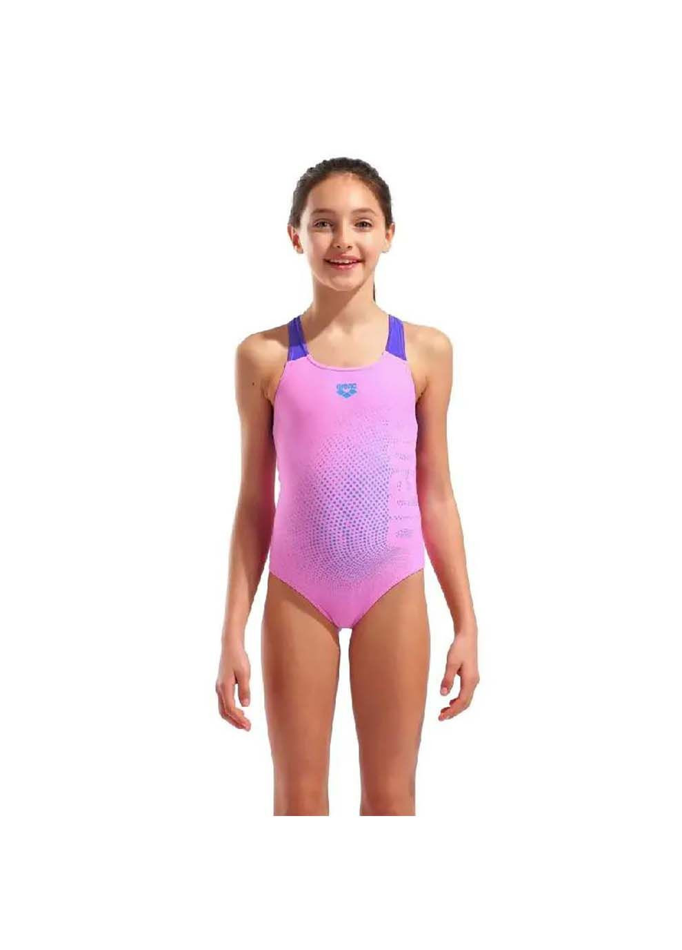 Комбінований демісезонний купальник закритий для дівчат dim light swimsuit swim pro ba рожевий, фіолетовий Arena