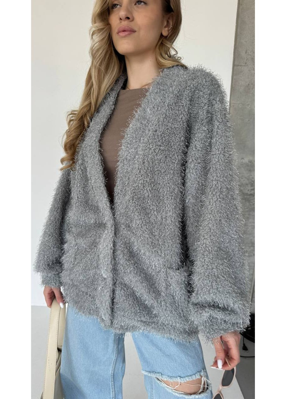 Серый демисезонный кардиган MonCher